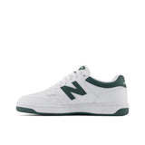 BB480 WHITE/GREEN LEATHER/TEXTILE SNEAKER