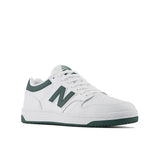 BB480 WHITE/GREEN LEATHER/TEXTILE SNEAKER