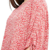 Blusa stampa floreale con manica 3/4