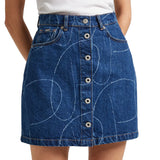 WINNIE LOGO DENIM BLUE SKIRT