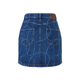 WINNIE LOGO DENIM BLUE SKIRT