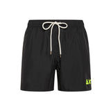 Black side stripe swim shorts