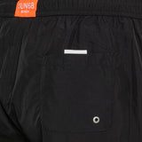 Black side logo stripe swim shorts