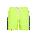 Swim shorts with yellow side logo bands