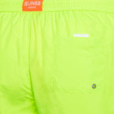 Swim shorts with yellow side logo bands