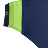 Blue solid stripe swim briefs