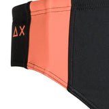 Black solid strip swim briefs