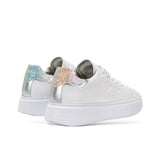 GRACE LEATHER WHITE/SILVER SNEAKERS