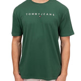 T-shirt Regular fit con linear logo ricamato verde