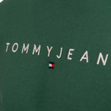 Regular fit T-shirt with green embroidered linear logo