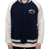 TJM oversized varsity bomber jacket in blue