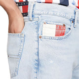 Jeans dad con strappi in denim chiaro