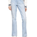 Medium Flare Maddie jeans with distressed light denim details