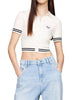 polo-crop-slim-fit-a-coste-con-logo-script-ricamato-crema