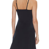 Black strap flare sleeveless mini dress