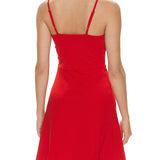 Red strap flare sleeveless mini dress