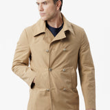 Caban doppiopetto in cotone techno cammello