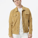 Giubbino in pelle scamosciata miele