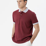Polo con dettagli a contrasto melanzana