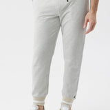 Pantalone in cotone grigio con fondo bicolore