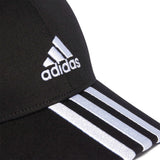 Cappello baseball 3-stripes cotton twill nero/bianco