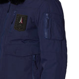 Giubbotto Pilot con collo in ecopelliccia e patches blu notte