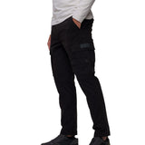 Pantalone cargo tapered in twill di cotone nero