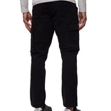 Pantalone cargo tapered in twill di cotone nero