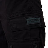 Pantalone cargo tapered in twill di cotone nero