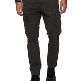 Pantalone cargo tapered in twill di cotone grigio