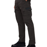 Pantalone cargo tapered in twill di cotone grigio