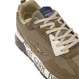 Sneakers mesh con ricamo aquila turrita taupe/beige