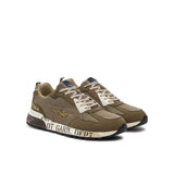 Sneakers mesh con ricamo aquila turrita taupe/beige