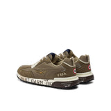 Sneakers mesh con ricamo aquila turrita taupe/beige