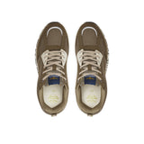 Sneakers mesh con ricamo aquila turrita taupe/beige