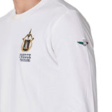 T-shirt manica lunga logo ricamo Frecce Tricolori bianco