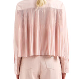 Camicia manica lunga over cotone rosa