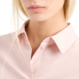 Camicia manica lunga over cotone rosa