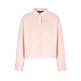 Camicia manica lunga over cotone rosa