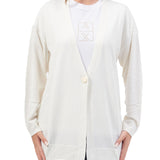 Cardigan un bottone bianco