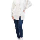 Cardigan un bottone bianco