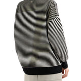 Cardigan a righe con bottoni nero/bianco