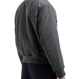 Bomber con zip patch logo grigio scuro