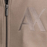 Bomber in panno con zip patch logo beige