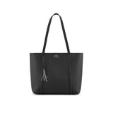 Borsa shopper con charm removibile nero