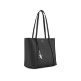 Borsa shopper con charm removibile nero