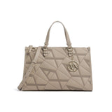 Borsa a mano logo all over beige