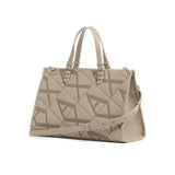 Borsa a mano logo all over beige