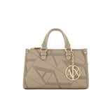 Borsa a tracolla logo all over beige