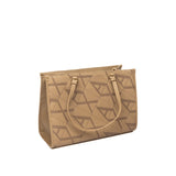 Borsa tote logo all over beige